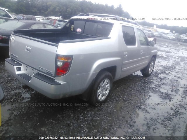 2HJYK16457H516787 - 2007 HONDA RIDGELINE RTS SILVER photo 4