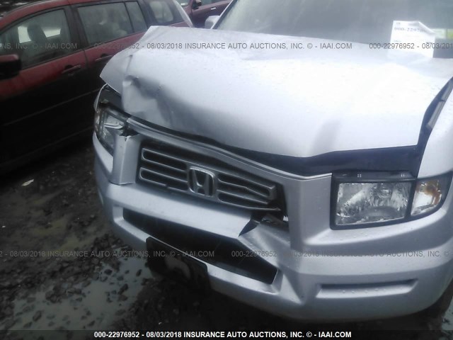 2HJYK16457H516787 - 2007 HONDA RIDGELINE RTS SILVER photo 6