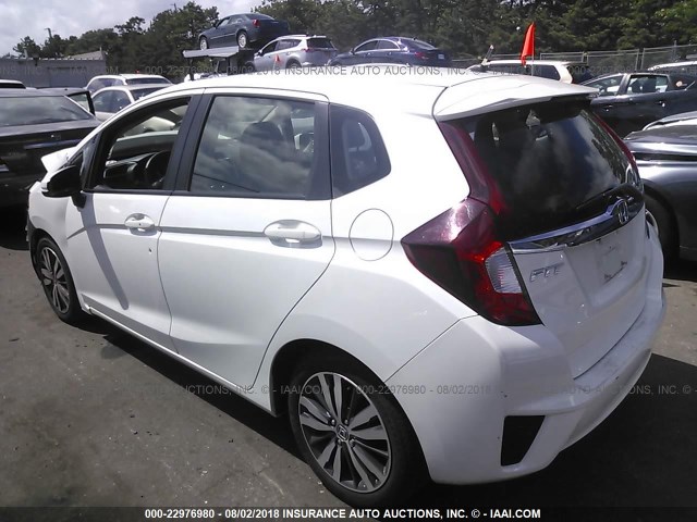 JHMGK5H77GX009477 - 2016 HONDA FIT EX/EXL WHITE photo 3