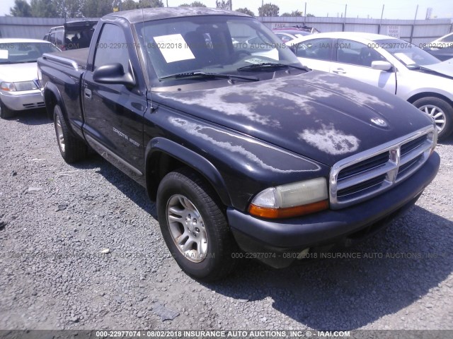 1B7FL36X52S683859 - 2002 DODGE DAKOTA SPORT/RT BLACK photo 1