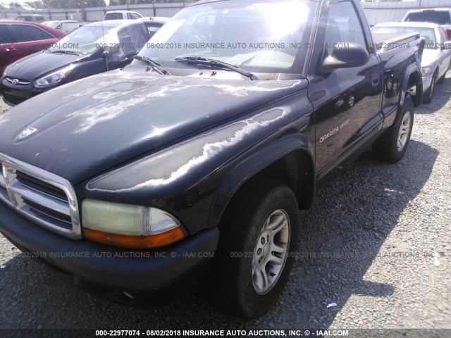 1B7FL36X52S683859 - 2002 DODGE DAKOTA SPORT/RT BLACK photo 2