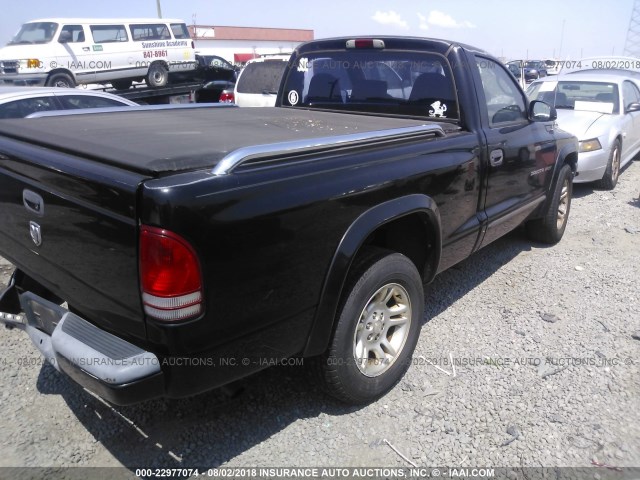 1B7FL36X52S683859 - 2002 DODGE DAKOTA SPORT/RT BLACK photo 4