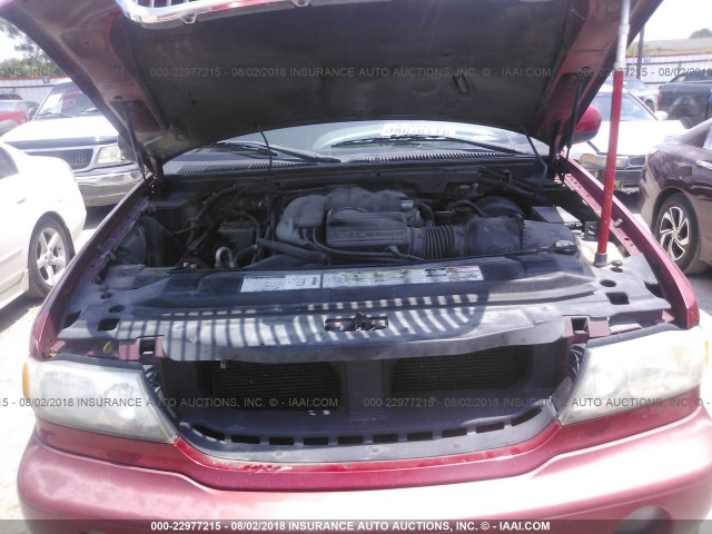 5LMFU28R52LJ06807 - 2002 LINCOLN NAVIGATOR 红色 照片 10