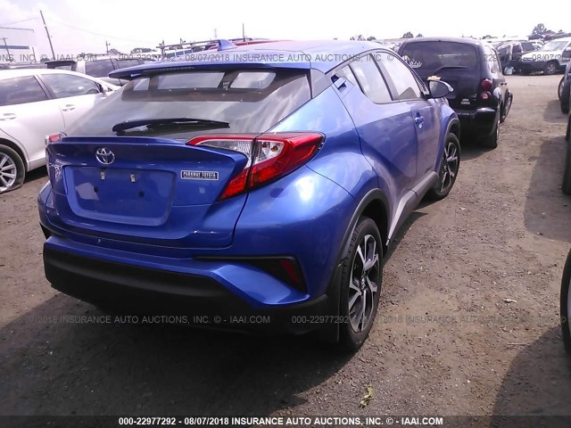 NMTKHMBX1JR042256 - 2018 TOYOTA C-HR XLE/XLE PREMIUM BLUE photo 4