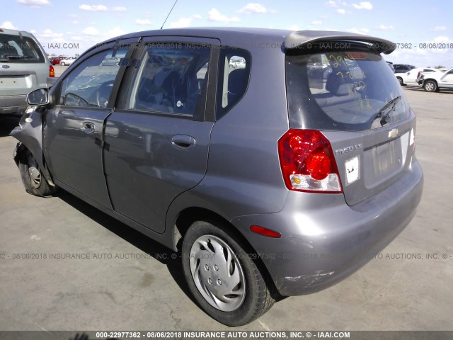 KL1TD66636B634035 - 2006 CHEVROLET AVEO LS GRAY photo 3