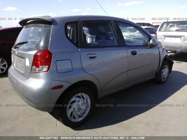 KL1TD66636B634035 - 2006 CHEVROLET AVEO LS GRAY photo 4