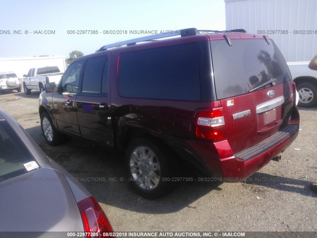 1FMJK2A50DEF59864 - 2013 FORD EXPEDITION EL LIMITED RED photo 3