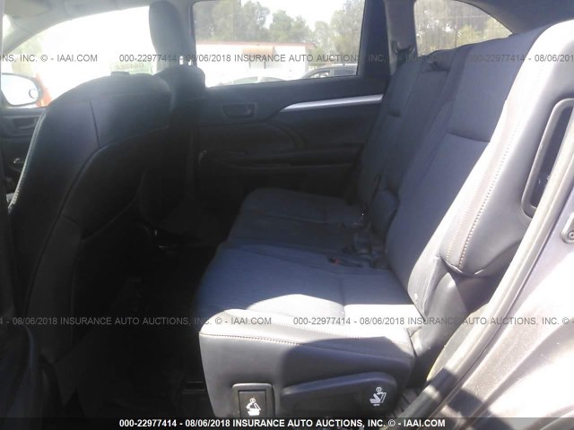 5TDBKRFH7FS159219 - 2015 TOYOTA HIGHLANDER LE/LE PLUS GRAY photo 8