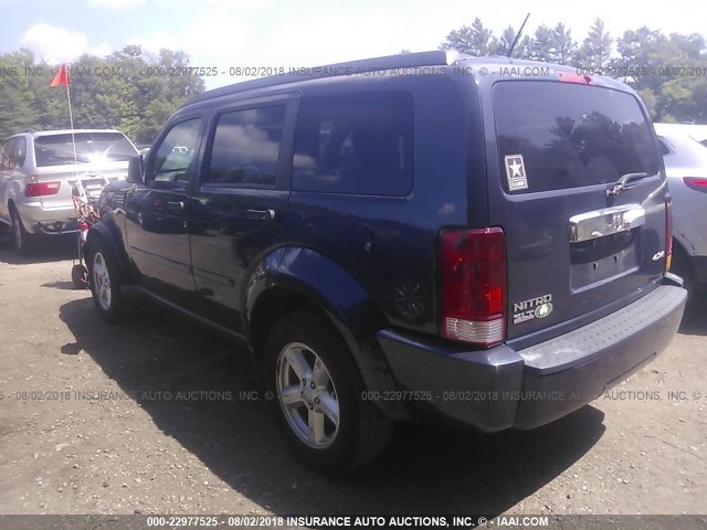 1D8GU58K48W153545 - 2008 DODGE NITRO SLT BLUE photo 3