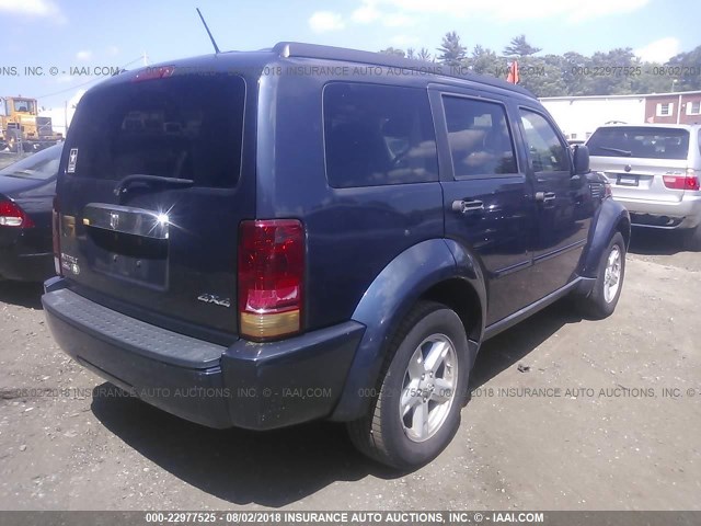 1D8GU58K48W153545 - 2008 DODGE NITRO SLT BLUE photo 4