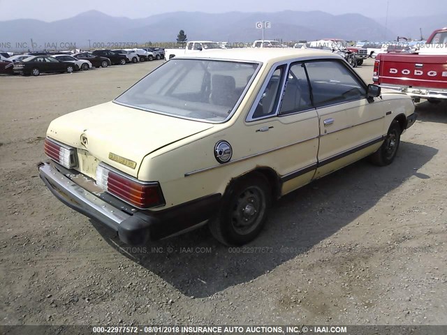 JF1AW43B7DB308435 - 1983 SUBARU GL YELLOW photo 4