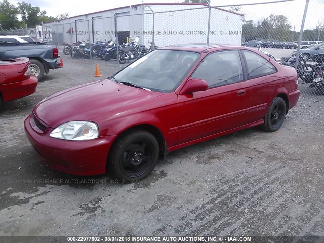 1HGEM1151YL032767 - 2000 HONDA CIVIC SI/SIR RED photo 2