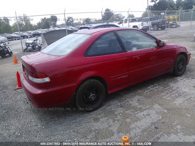 1HGEM1151YL032767 - 2000 HONDA CIVIC SI/SIR RED photo 4