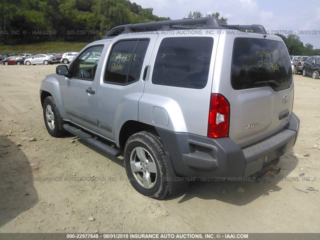 5N1AN08W55C618544 - 2005 NISSAN XTERRA OFF ROAD/S/SE SILVER photo 3