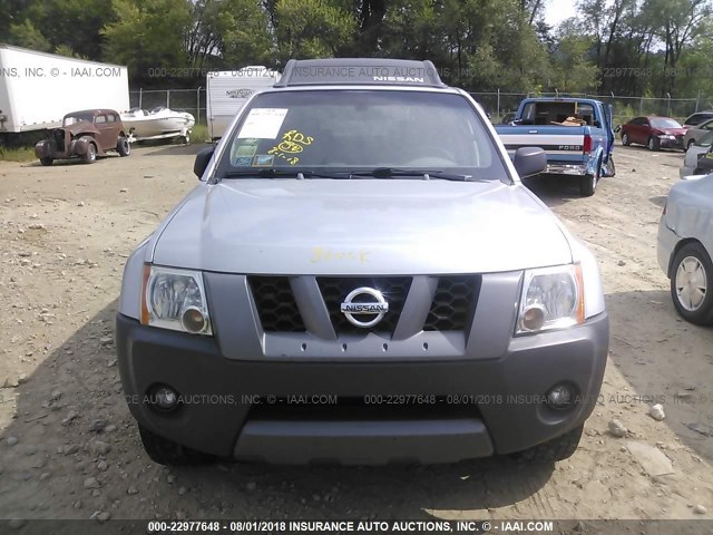 5N1AN08W55C618544 - 2005 NISSAN XTERRA OFF ROAD/S/SE SILVER photo 6