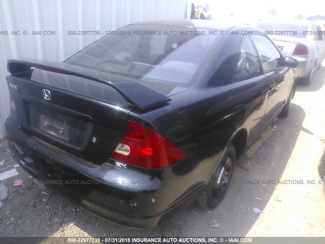 1HGEM22901L056099 - 2001 HONDA CIVIC SI/EX BLACK photo 4