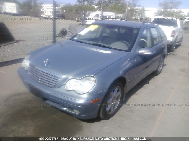 WDBRH61J14F517268 - 2004 MERCEDES-BENZ C 240 SPORTWAGON BLUE photo 2