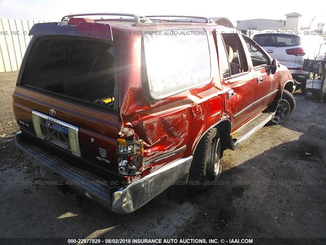 JT3VN29V6R0035418 - 1994 TOYOTA 4RUNNER VN29 SR5 RED photo 4