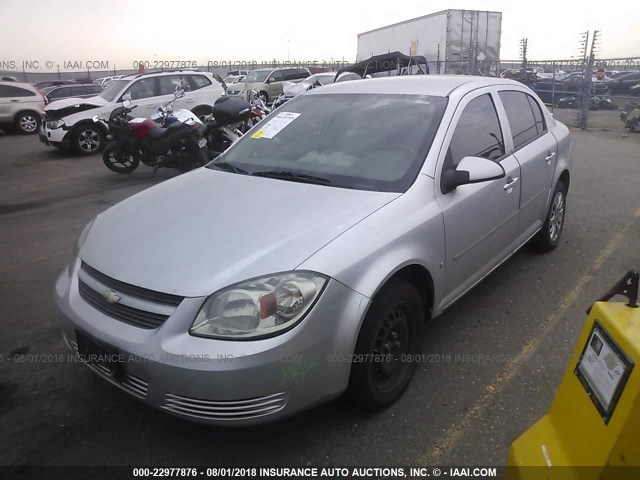 1G1AT58H497129763 - 2009 CHEVROLET COBALT LT SILVER photo 2