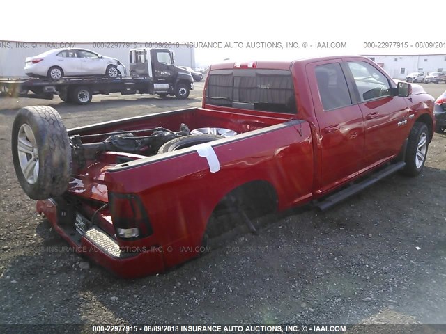 1C6RR7HT0DS725121 - 2013 RAM 1500 SPORT RED photo 4