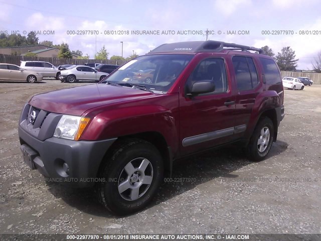 5N1AN08W05C646073 - 2005 NISSAN XTERRA OFF ROAD/S/SE RED photo 2