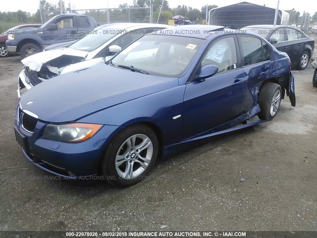 WBAVC73508KP39525 - 2008 BMW 328 XI SULEV BLUE photo 2