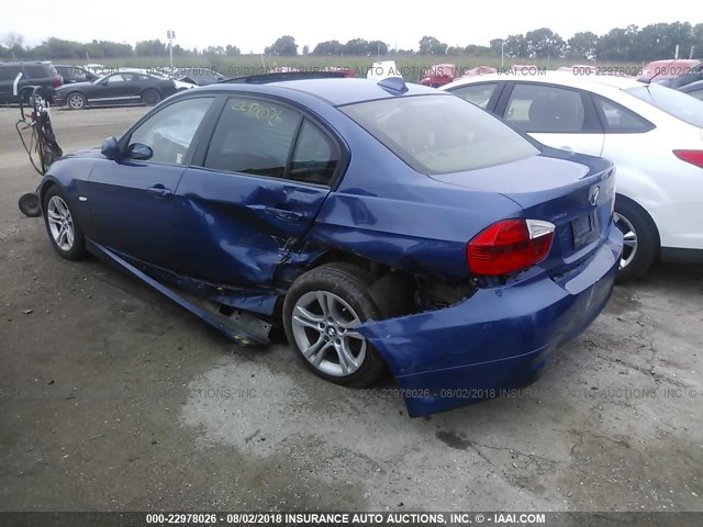 WBAVC73508KP39525 - 2008 BMW 328 XI SULEV BLUE photo 3