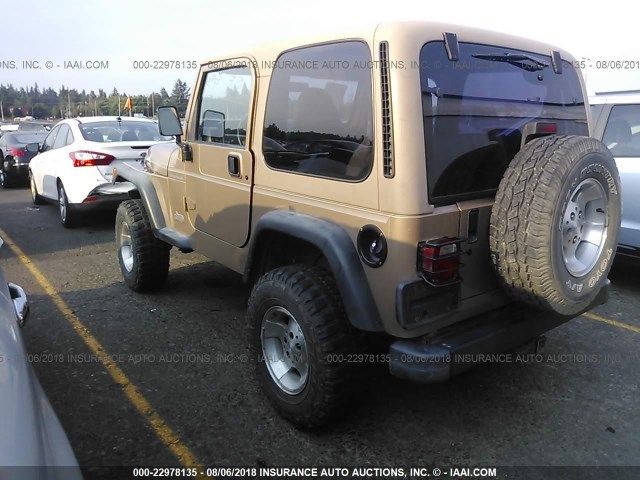 1J4FY29P4XP413615 - 1999 JEEP WRANGLER / TJ SE GOLD photo 3