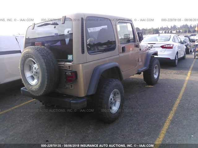 1J4FY29P4XP413615 - 1999 JEEP WRANGLER / TJ SE GOLD photo 4