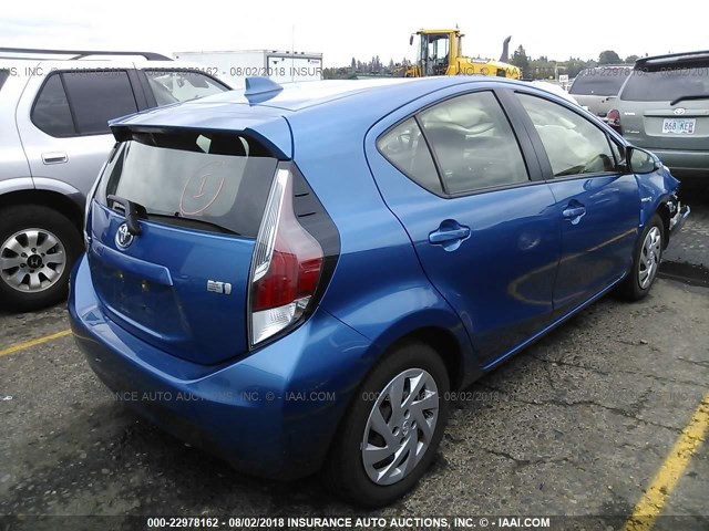 JTDKDTB33F1582703 - 2015 TOYOTA PRIUS C BLUE photo 4