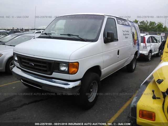 1FTNE24L66HA27320 - 2006 FORD ECONOLINE E250 VAN WHITE photo 2