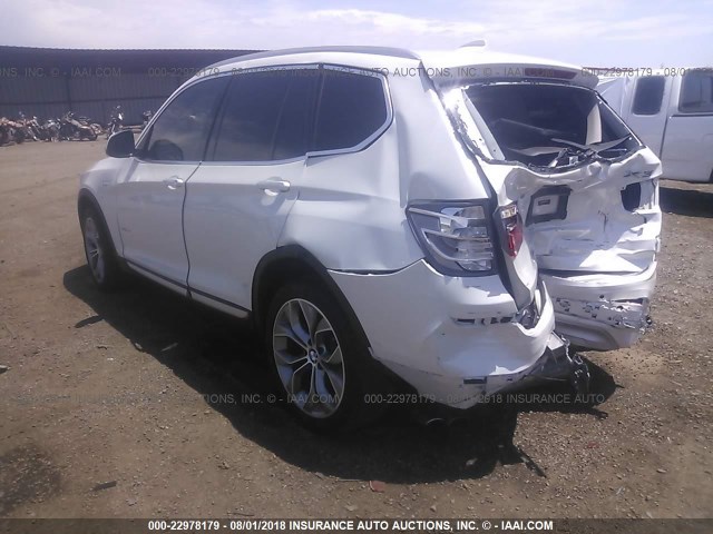 5UXWX7C59H0U40234 - 2017 BMW X3 XDRIVE35I WHITE photo 3