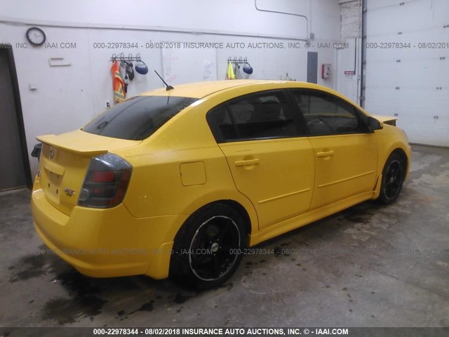 3N1CB61E37L725595 - 2007 NISSAN SENTRA SE-R SPEC V YELLOW photo 4