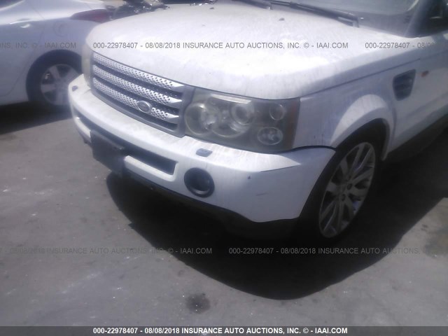 SALSH23456A966982 - 2006 LAND ROVER RANGE ROVER SPORT SUPERCHARGED WHITE photo 6