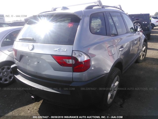 WBXPA73444WC40633 - 2004 BMW X3 2.5I GRAY photo 4