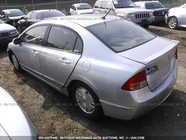 JHMFA36276S005368 - 2006 HONDA CIVIC HYBRID SILVER photo 3