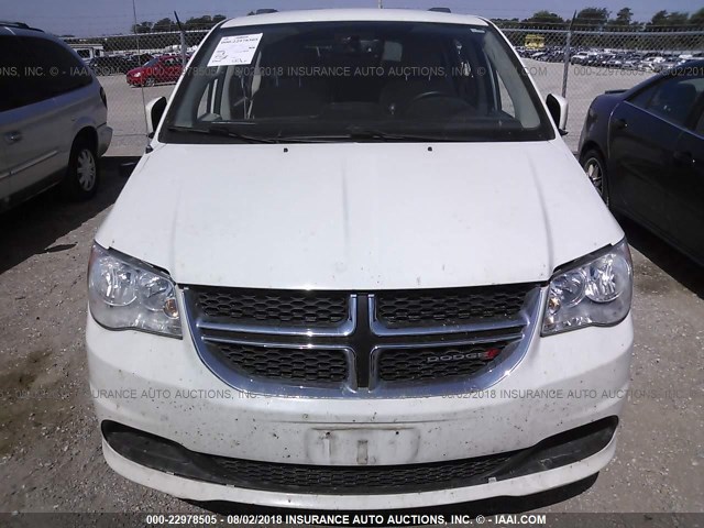 2C4RDGCG0DR514861 - 2013 DODGE GRAND CARAVAN SXT WHITE photo 6