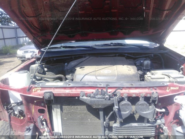 3TMLU4ENXDM131680 - 2013 TOYOTA TACOMA DOUBLE CAB 红色 照片 10