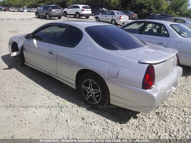 2G1WX12K739418679 - 2003 CHEVROLET MONTE CARLO SS ვერცხლისფერი ფოტო 3