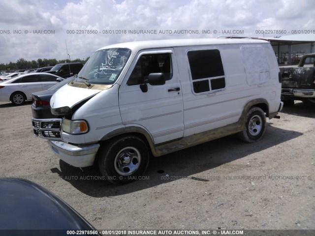 2B6HB21Y8VK554331 - 1997 DODGE RAM VAN B2500 WHITE photo 2