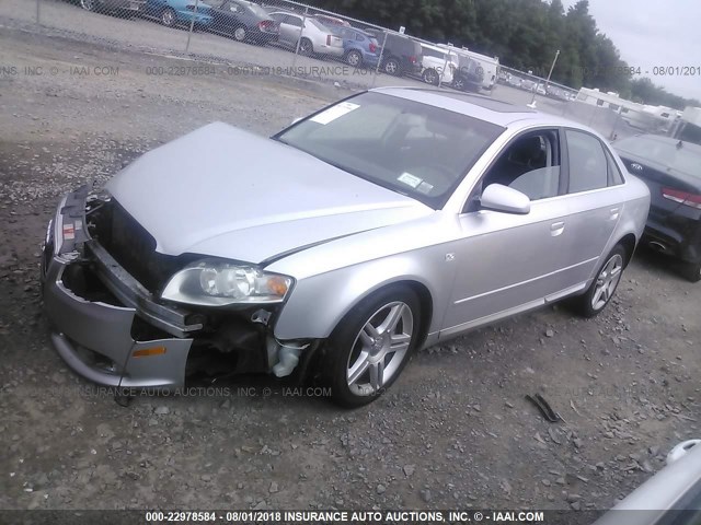 WAUDF78E68A095563 - 2008 AUDI A4 2.0T QUATTRO SILVER photo 2