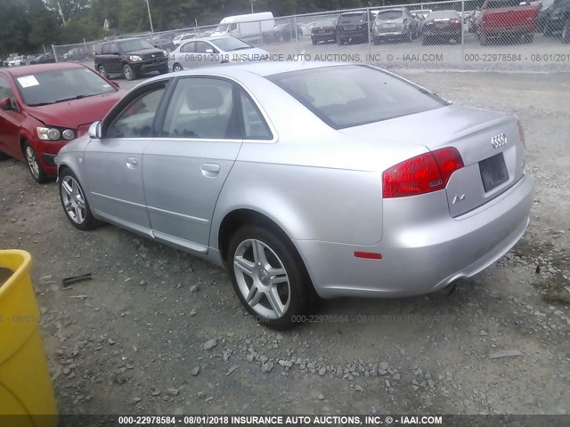 WAUDF78E68A095563 - 2008 AUDI A4 2.0T QUATTRO SILVER photo 3