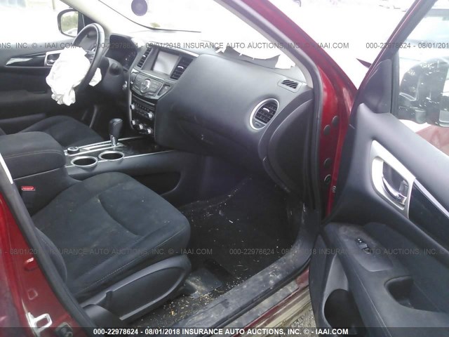 5N1AR2MM1EC648337 - 2014 NISSAN PATHFINDER S/SV/SL/PLATINUM RED photo 5