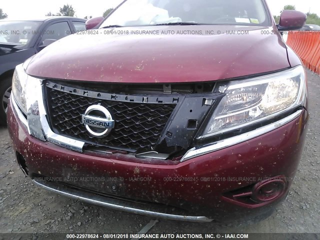 5N1AR2MM1EC648337 - 2014 NISSAN PATHFINDER S/SV/SL/PLATINUM RED photo 6
