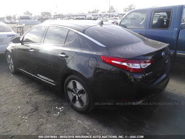 KNAGM4ADXD5040278 - 2013 KIA OPTIMA HYBRID BLACK photo 3