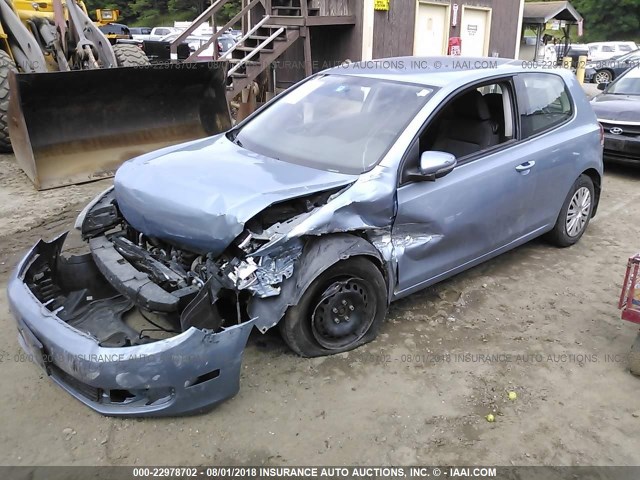 WVWAB7AJ4BW196992 - 2011 VOLKSWAGEN GOLF BLUE photo 2