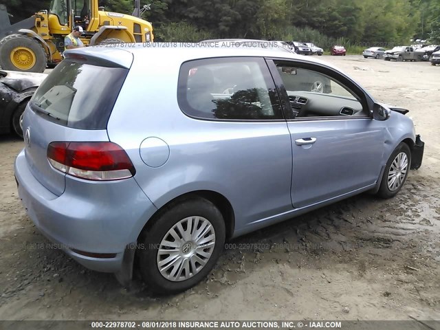 WVWAB7AJ4BW196992 - 2011 VOLKSWAGEN GOLF BLUE photo 4