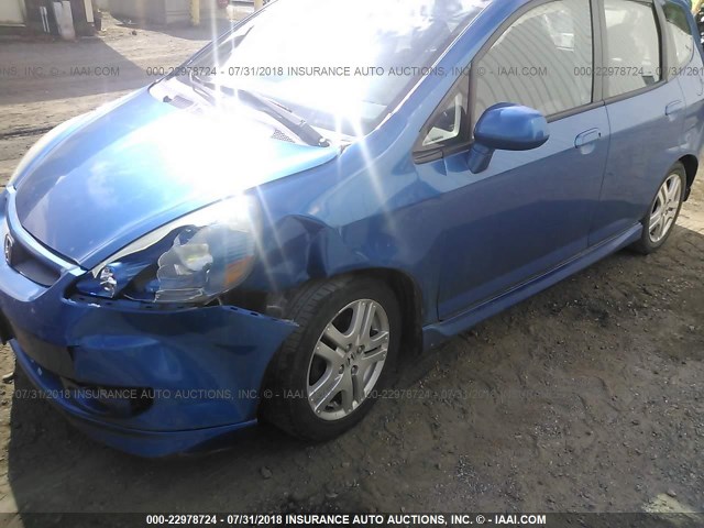 JHMGD38617S016833 - 2007 HONDA FIT S 蓝色 照片 6