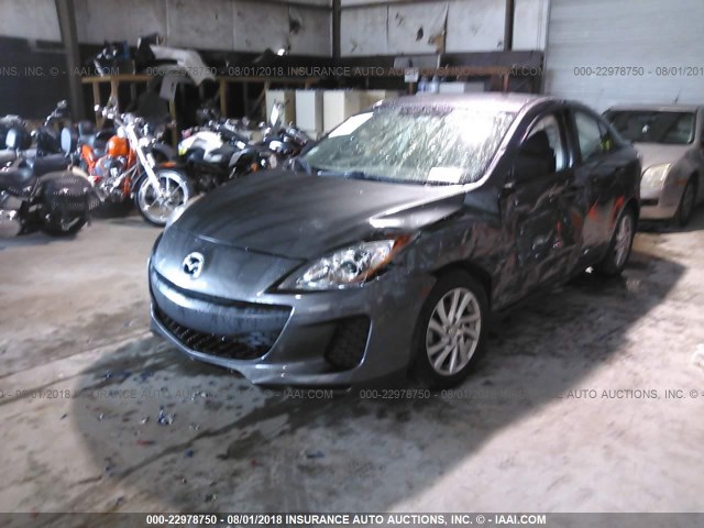 JM1BL1UF5C1664152 - 2012 MAZDA 3 I GRAY photo 2