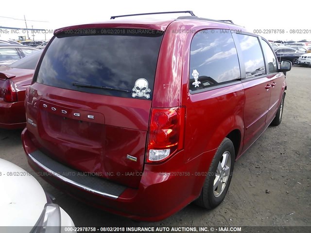 2C4RDGCG1CR203468 - 2012 DODGE GRAND CARAVAN SXT RED photo 4